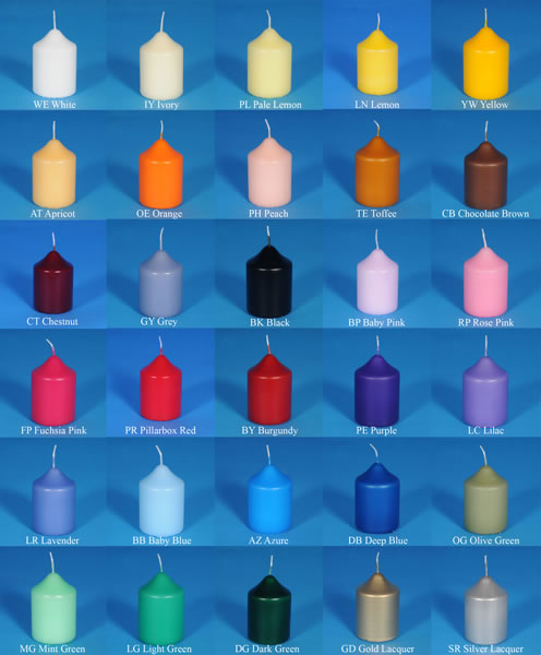 candle colour options