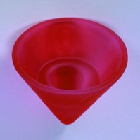 549M Conical Glass Red Frosted